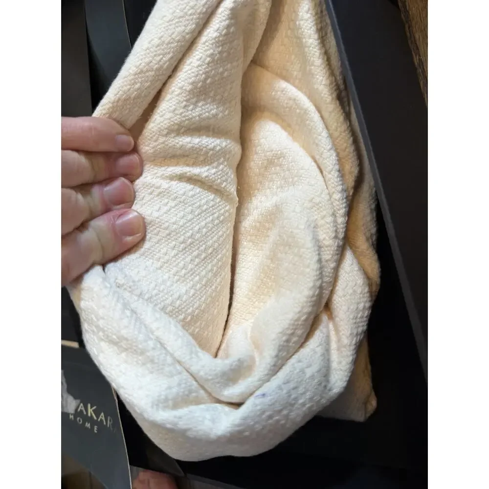 Donna Karan LUXE Egyptian Cotton Blanket Full/queen Ivory New MSRP $430
